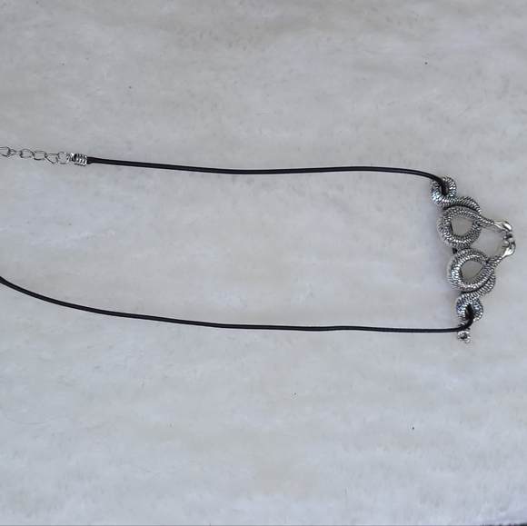 Two-Layered Alloy Short Snake Chain Lock Necklace Choker Goth Punk Rock - Picture 6 of 8